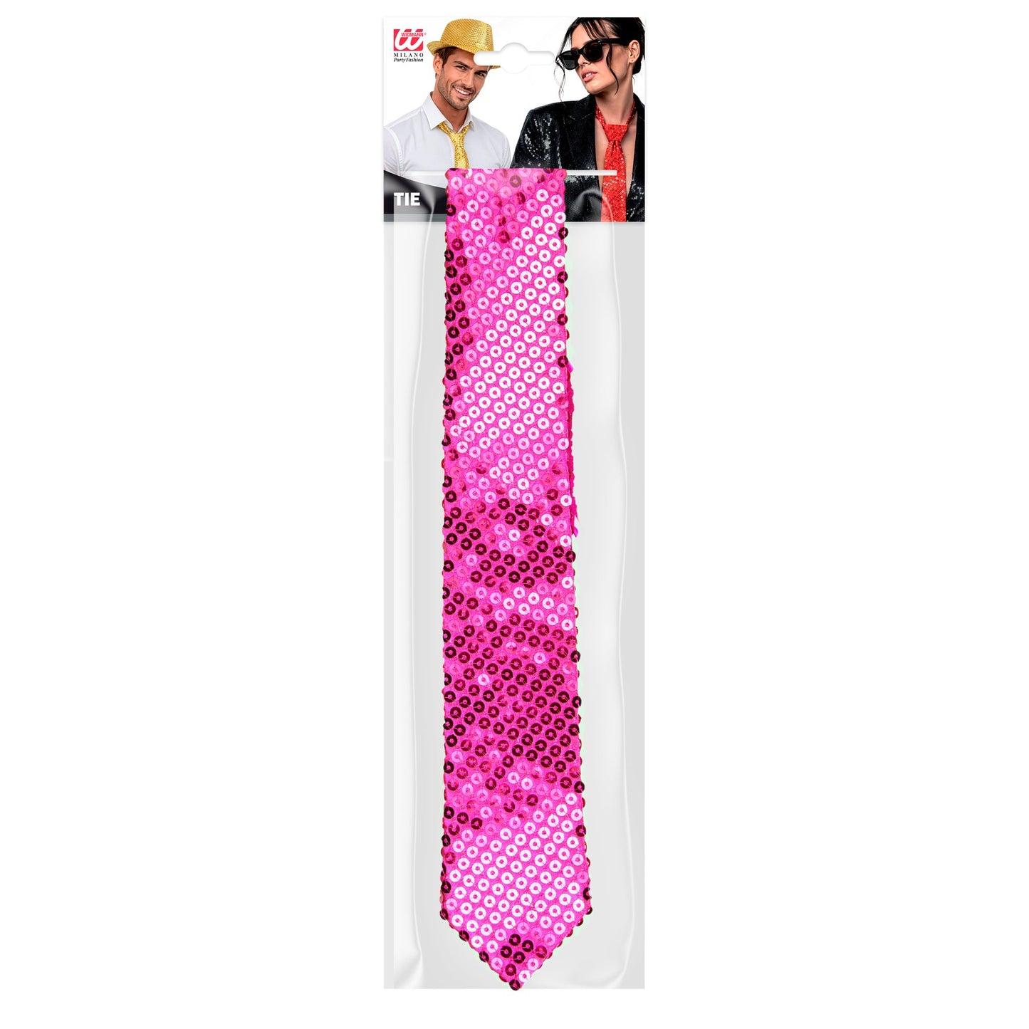 "PAILLETTENKRAWATTE PINK" – Detailansicht