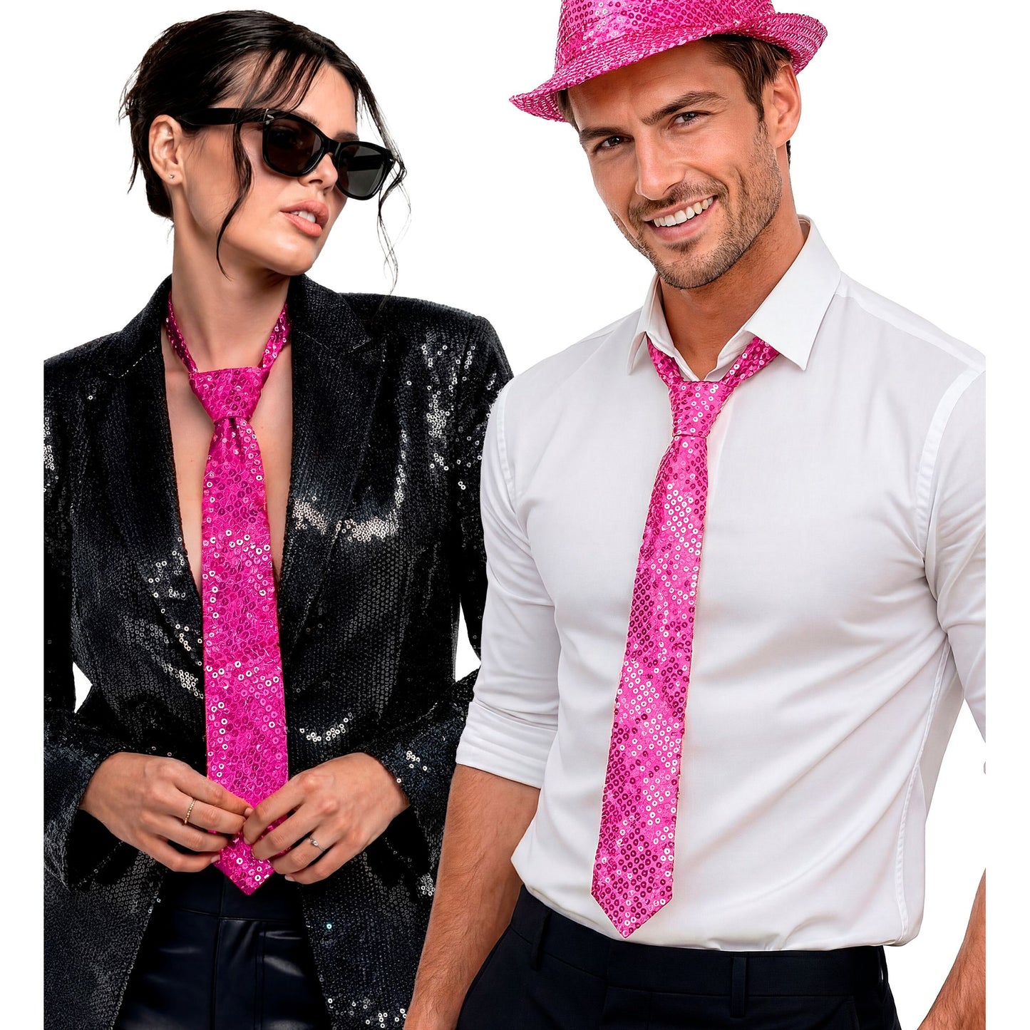 "PAILLETTENKRAWATTE PINK" – Ansicht 3