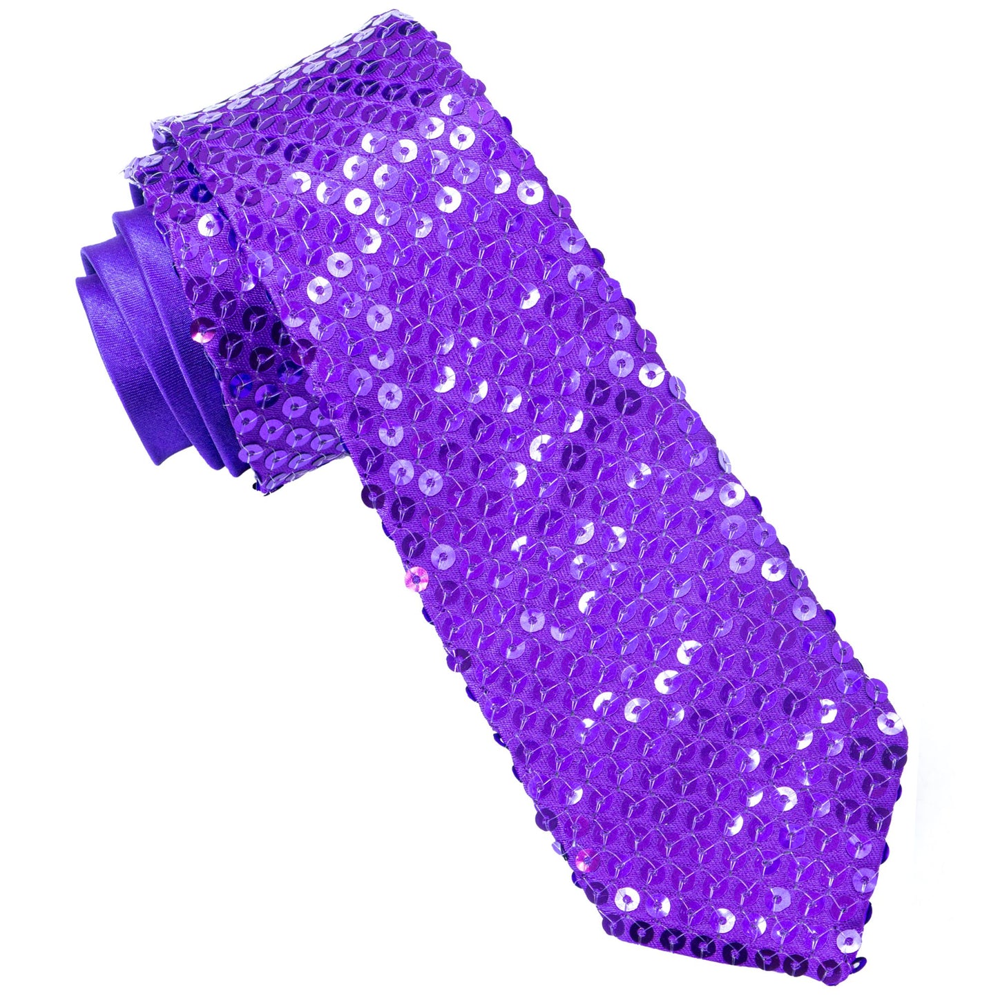 "PAILLETTENKRAWATTE VIOLETT" – Vorderansicht