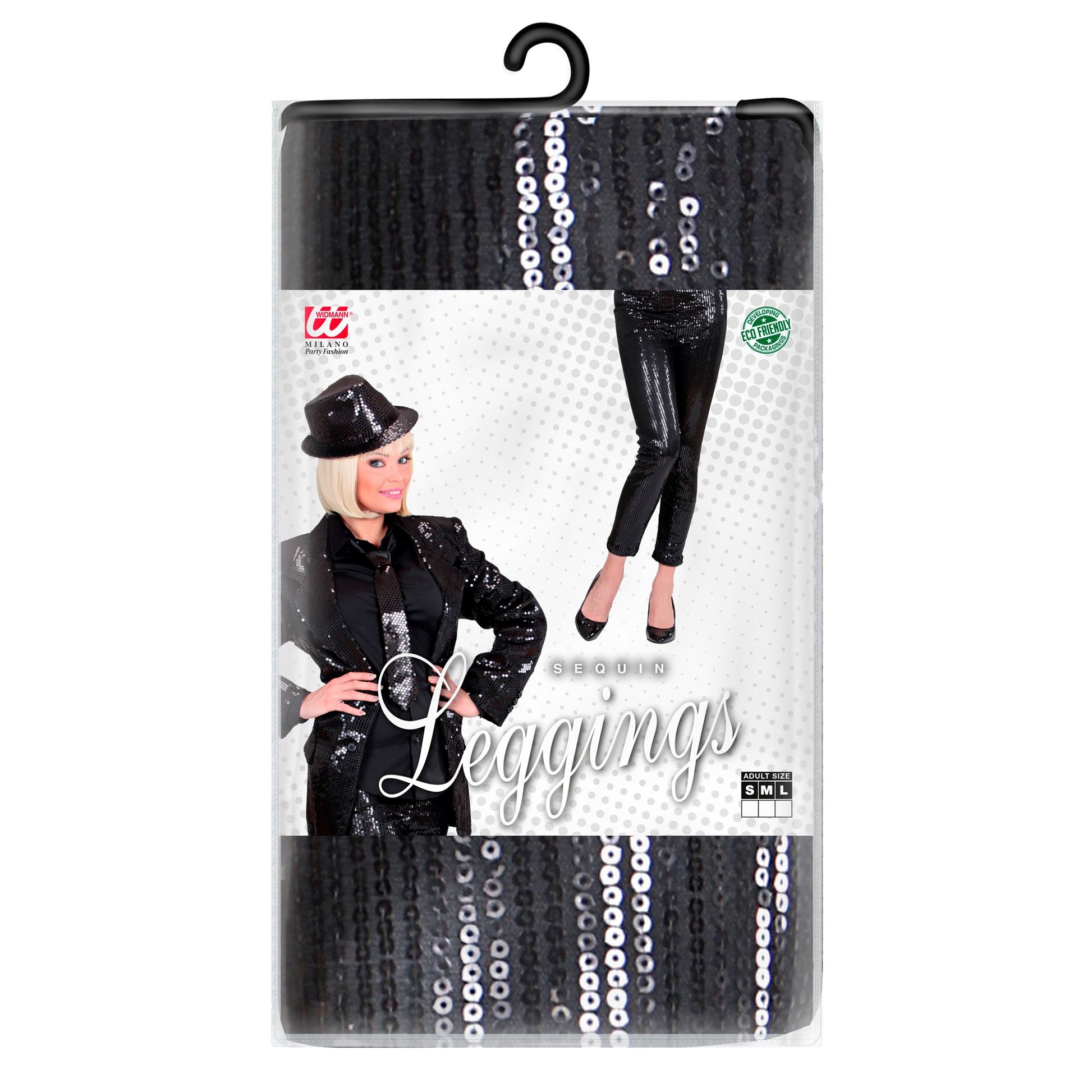 "PAILLETTENLEGGINGS SCHWARZ" – Detailansicht