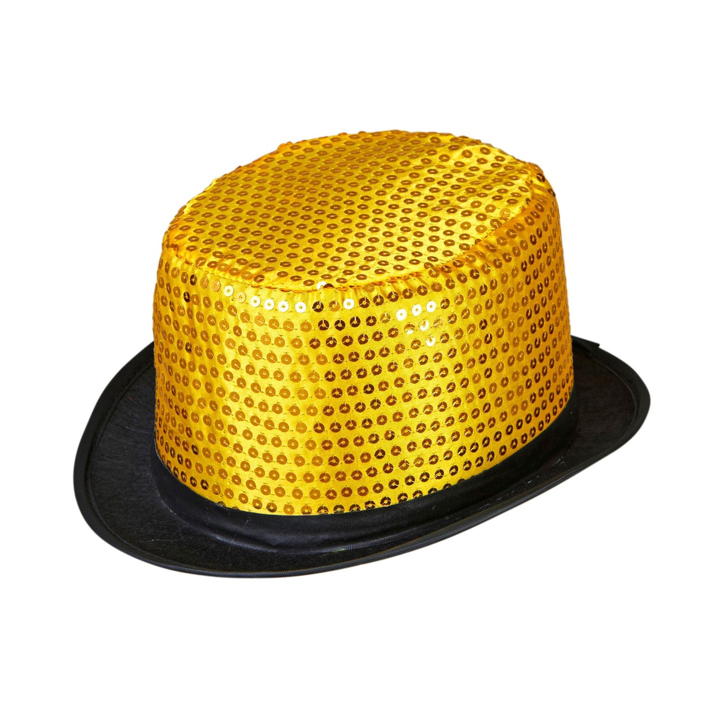 "PAILLETTENZYLINDER GOLD" 11 cm – Vorderansicht