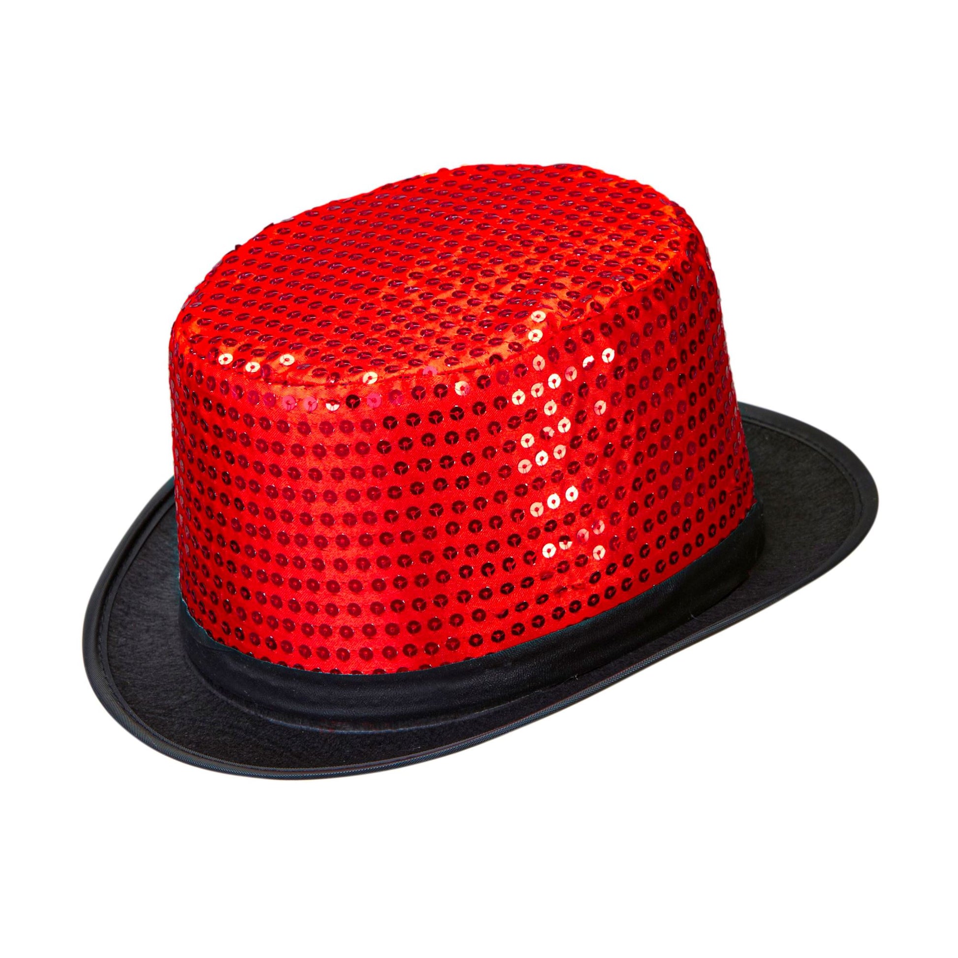 "PAILLETTENZYLINDER ROT" 11 cm – Vorderansicht