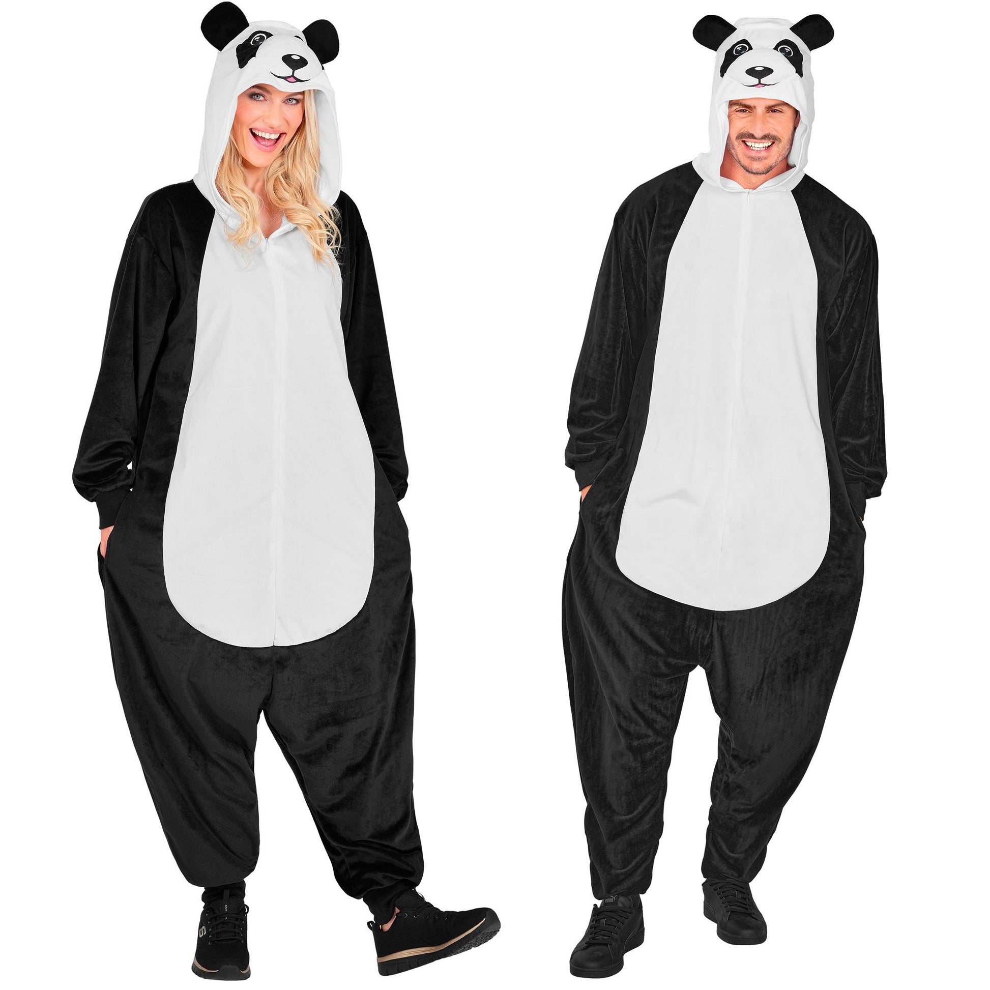 Widmann Plüsch Panda Kostüm Overall mit Kapuze – Produktansicht