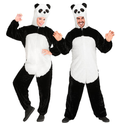 "PANDA SOFT PLÜSCHKOSTÜM" (Overall mit Kapuze und Maske) – Vorderansicht