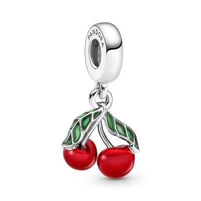 PANDORA ASYMMETRICAL CHERRY FRUIT DANGLE CHARM 791583C01 Schmuck Silber Silver 925°