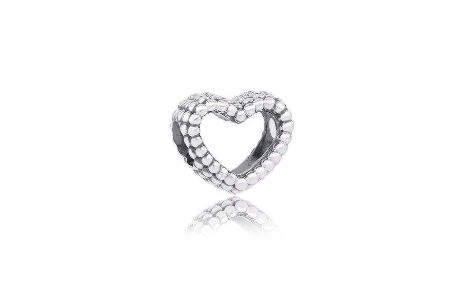 PANDORA BEADED OPEN HEART CHARM 797516 Schmuck Silber Silver 925° -