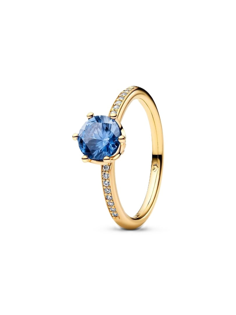 PANDORA BLUE SPARKLING CROWN SOLITAIRE RING 168289C02-52 Schmuck Blau Silver 925°