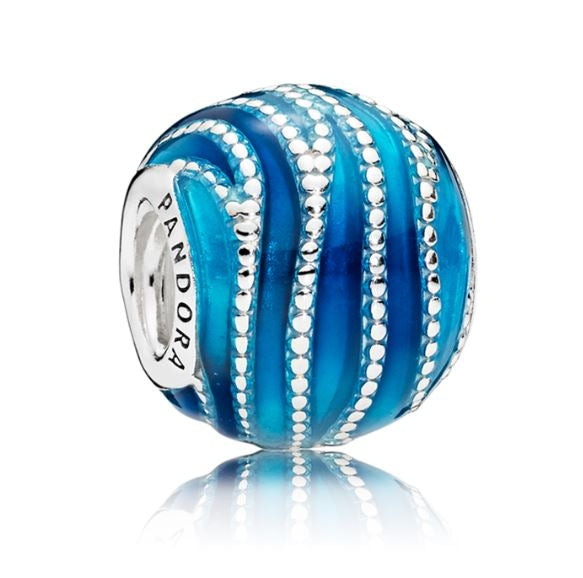 PANDORA BLUE WAVE CHARM 797012ENMX Schmuck Blau Silver 925°