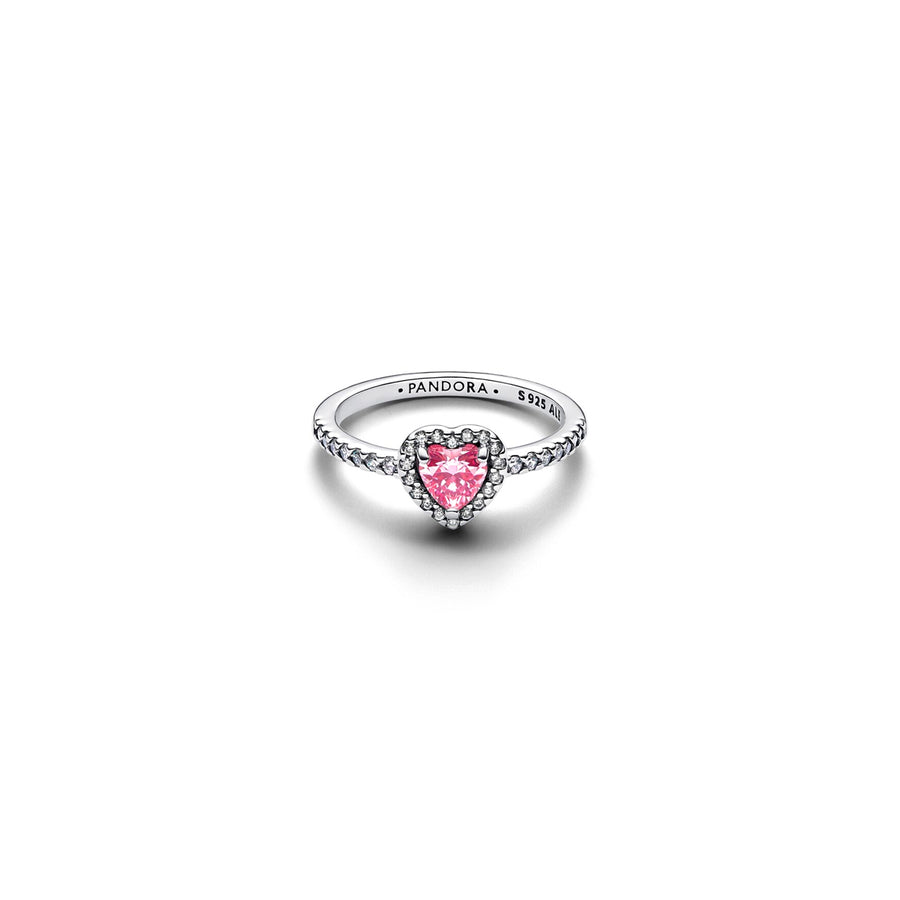 PANDORA ELEVATED PINK HEART RING 198421C03-56 Schmuck Silber Silver 925°