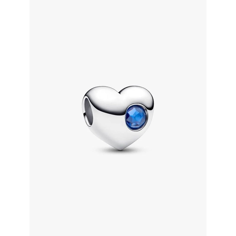 PANDORA ENGRAVABLE BLUE STONE HEART CHARM 794161C09 Schmuck Blau Silver 925° ansicht-2