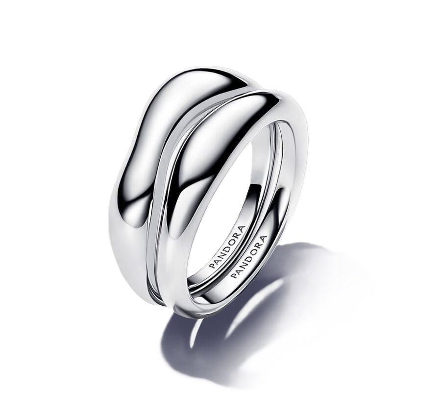 PANDORA ESSENCE ORGANICALLY SHAPED STACKING RINGS 193264C00-54 Schmuck Silber Silver 925° -