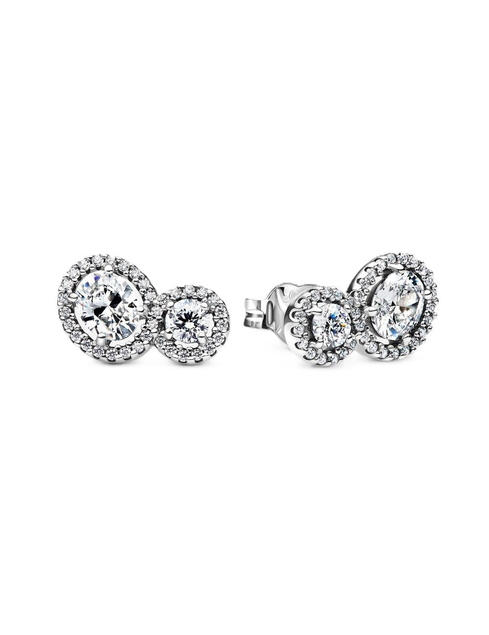 PANDORA HALO AND HUG STUD EARRINGS 293774C01 Schmuck Silber Silver 925° -