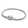 PANDORA HEART CLASP FACETED SNAKE CHAIN BRACELET 594236C00-19 Schmuck Silber Silver 925° ansicht-3