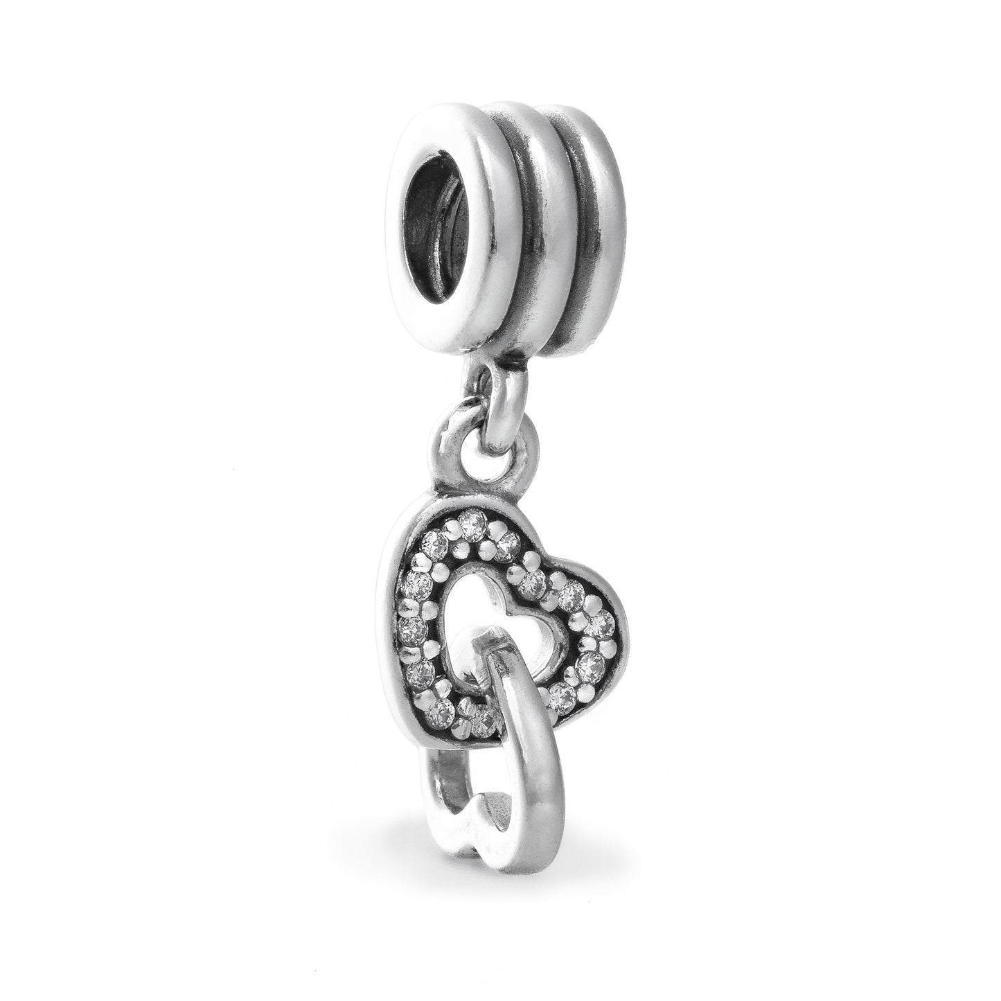PANDORA INTERLOCKING HEARTS DANGLE CHARM 791242CZ Schmuck Silber Silver 925° -