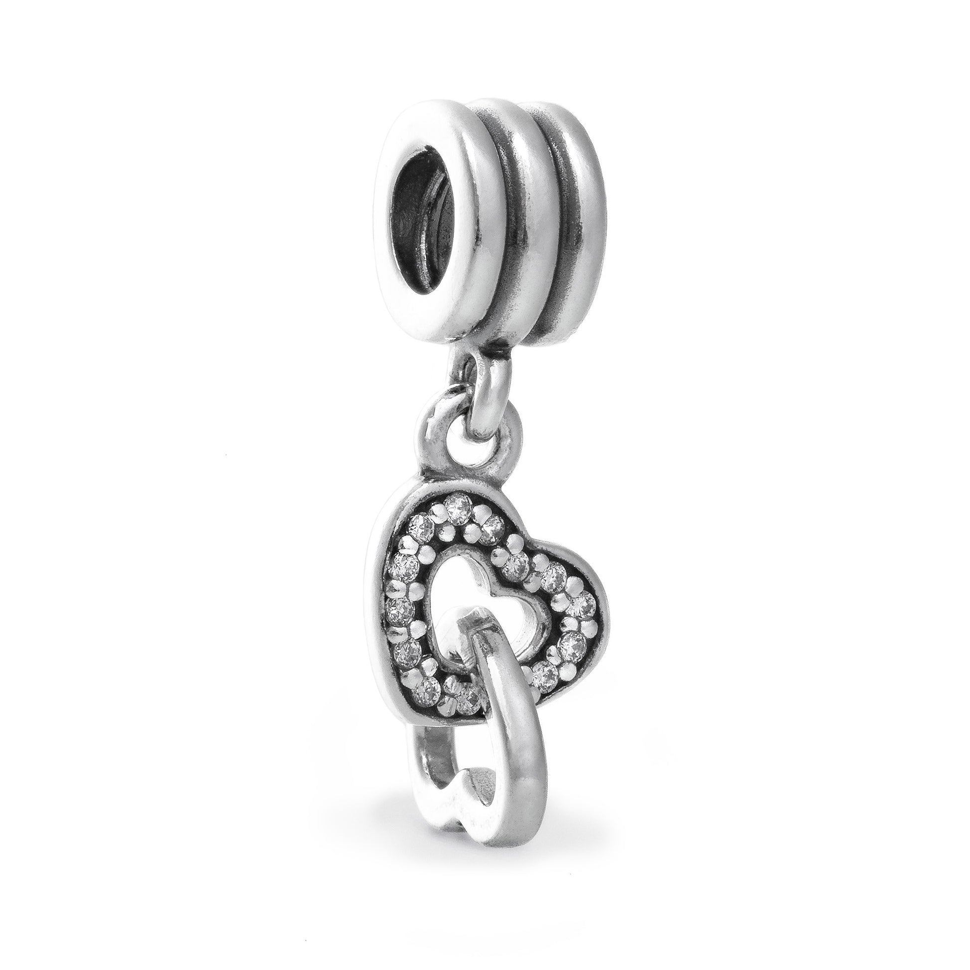 PANDORA INTERLOCKING HEARTS DANGLE CHARM 791242CZ Schmuck Silber Silver 925° -