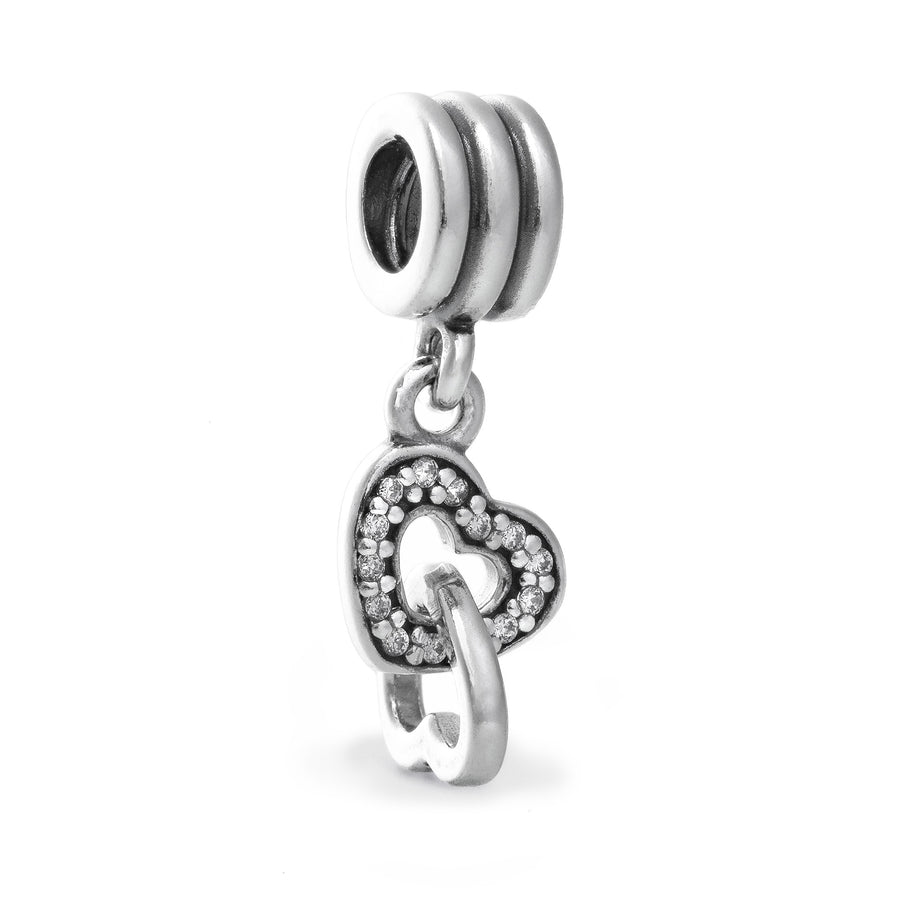 PANDORA INTERLOCKING HEARTS DANGLE CHARM 791242CZ Schmuck Silber Silver 925°