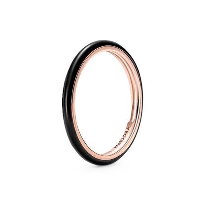 PANDORA JEWELS Mod. BLACK ENAMEL - RING - Size 50 ***SPECIAL PRICE*** 189655C01-50 Schmuck Schwarz Silver 925°