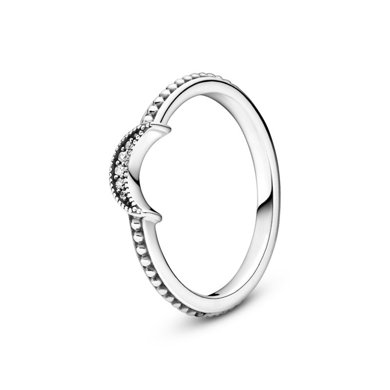 PANDORA JEWELS Mod. CRESCENT MOON BEADED - RING - Size 48 ***SPECIAL PRICE*** 199156C01-48 Schmuck Silber Silver 925° -