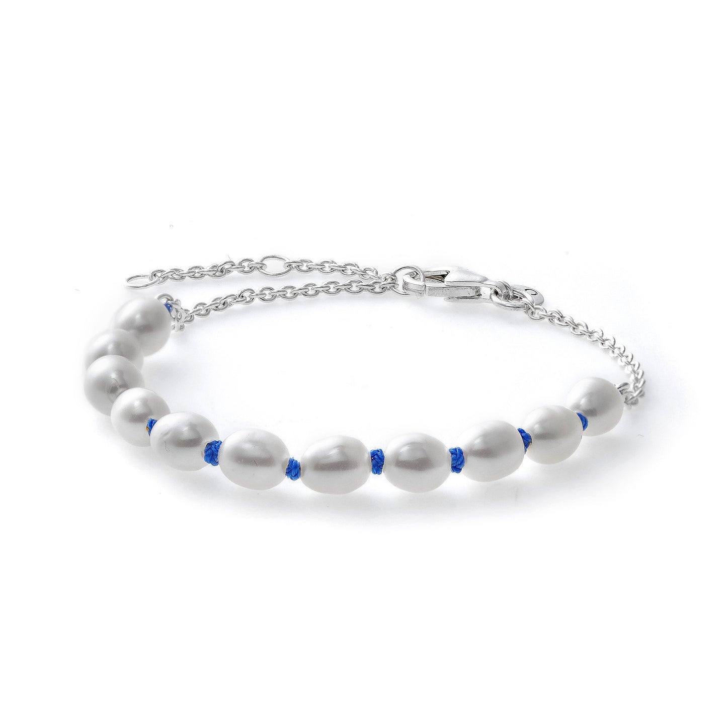 PANDORA JEWELS Mod. TREATED FRESHWATER CULTURED PEARL BLUE CORD - Size 16 ***SPECIAL PRICE*** 591689C01-16 Schmuck Blau Silver 925° -