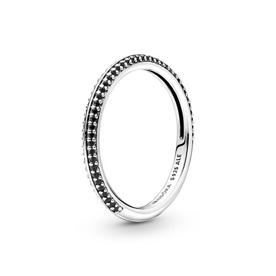 PANDORA ME COLLECTION BLACK PAVE - RING - Size 50 199679C02-50 Schmuck Schwarz Silver 925° -