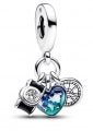 PANDORA Mod. CAMERA, HEART & COMPASS TRIPLE DANGLE CHARM 792703C01 Schmuck Silber Silver 925° ansicht-3