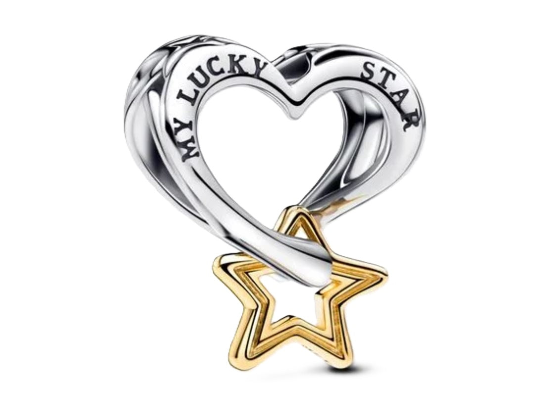 PANDORA Mod. LUCKY STAR & HEART CHARM 763513C00 Schmuck Silber Silver 925° -