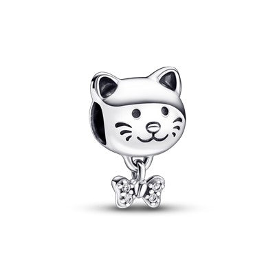 PANDORA Mod. MOMENTS PET CAT & BOW CHARM 792255C01 Schmuck Silber Silver 925°