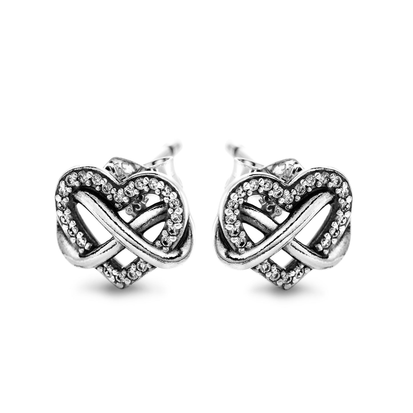 PANDORA Mod. SPARKLING INFINITY HEART STUD EARRINGS. 292667C01 Schmuck Silber Silver 925° -