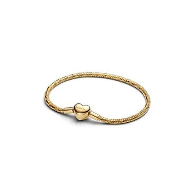 PANDORA MOMENTS HEART CLASP FACETED SNAKE CHAIN BRACELET 564236C00-17 Schmuck Silber Silver 925°