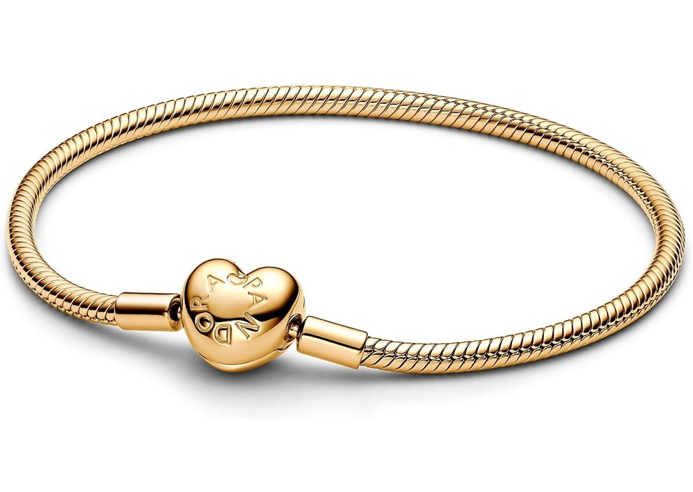 PANDORA MOMENTS HEART CLASP SNAKE CHAIN BRACELET 563050C00-19 Schmuck Silber Silver 925° -
