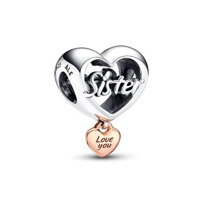 PANDORA MOMENTS LOVE YOU SISTER HEART CHARM 782244C00 Schmuck Silber Silver 925°