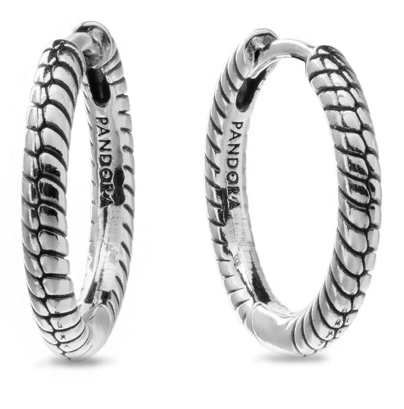 PANDORA MOMENTS SMALL CHARM HOOP EARRINGS 292728C00 Schmuck Silber Silver 925° - Case: 40 mm
