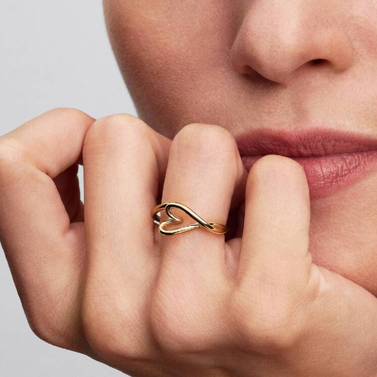 PANDORA ORGANICALLY SHAPED HEART SMALL RING 164361C00-50 Schmuck Silber Silver 925° - ansicht-2