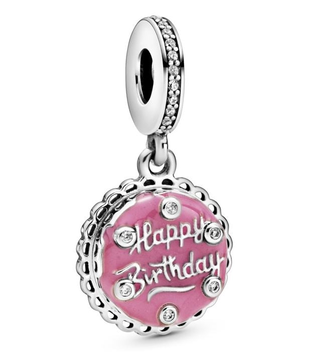 PANDORA PINK BIRTHDAY CAKE DANGLE CHARM 798888C01 Schmuck Silber Silver 925°