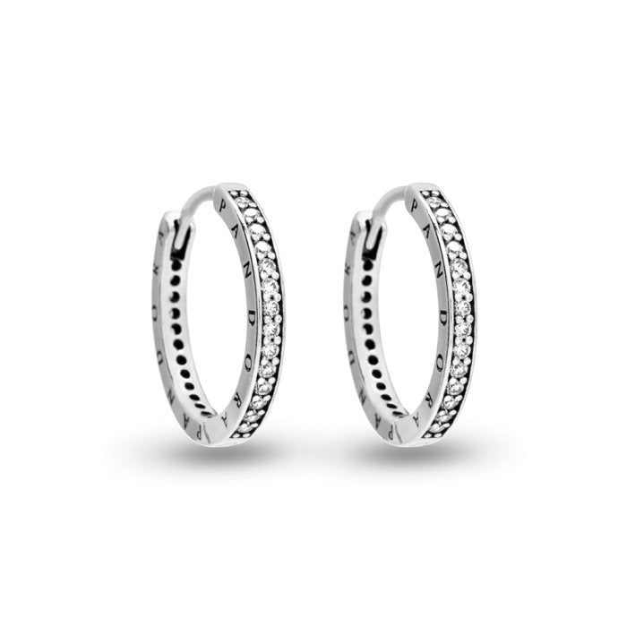 PANDORA SPARKLING DOUBLE HOOP EARRINGS 290558CZ Schmuck Silber Silver 925°