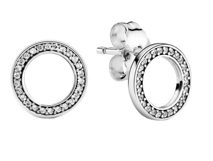 PANDORA SPARKLING DOUBLE HOOP EARRINGS 290585CZ Schmuck Silber Silver 925°