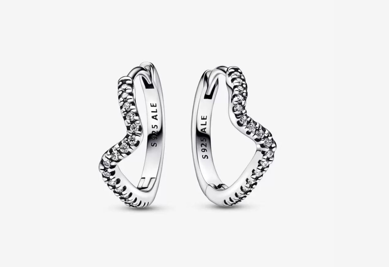 PANDORA SPARKLING DOUBLE HOOP EARRINGS 292545C01 Schmuck Silber Silver 925° -