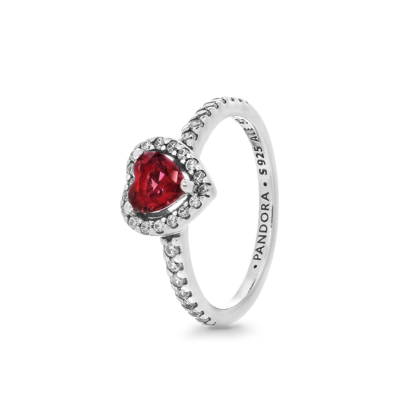 PANDORA SPARKLING RED ELEVATED HEART RING 198421C02-52 Schmuck Silber Silver 925° -