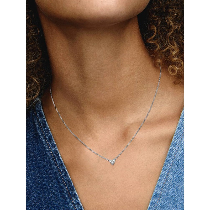 PANDORA TRIPLE STONE HEART COLLIER NECKLACE 393014C01-45 Schmuck Silber Silver 925°