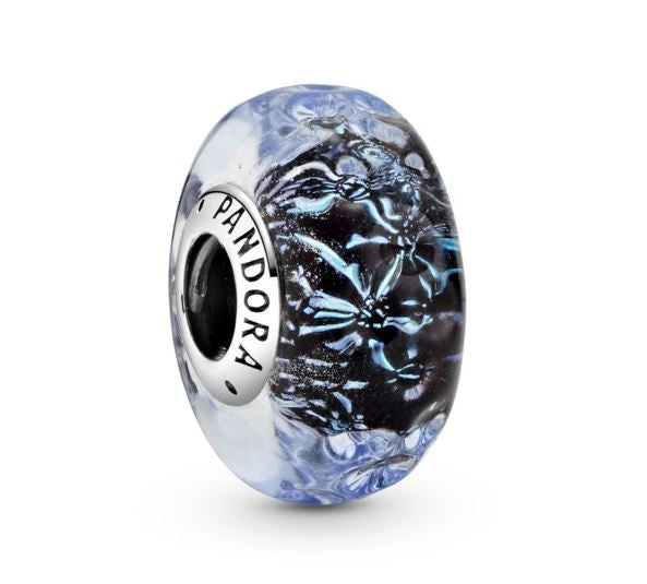 PANDORA WAVY DARK BLUE MURANO GLASS OCEAN CHARM 798938C00 Schmuck Blau Silver 925° -