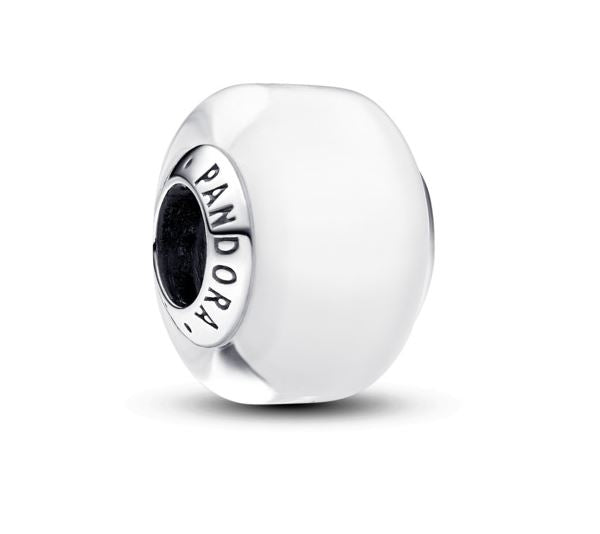 PANDORA WHITE MINI MURANO GLASS CHARM 793118C00 Schmuck Silber Silver 925°