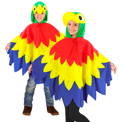 "PAPAGEI" (Poncho mit Kapuze) – Vorderansicht