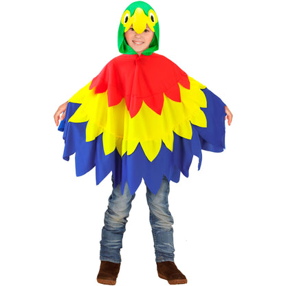 "PAPAGEI" (Poncho mit Kapuze) – Detailansicht
