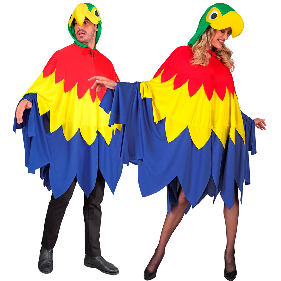 "PAPAGEI" (Poncho mit Kapuze) – Vorderansicht