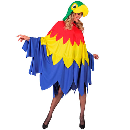 "PAPAGEI" (Poncho mit Kapuze) – Detailansicht