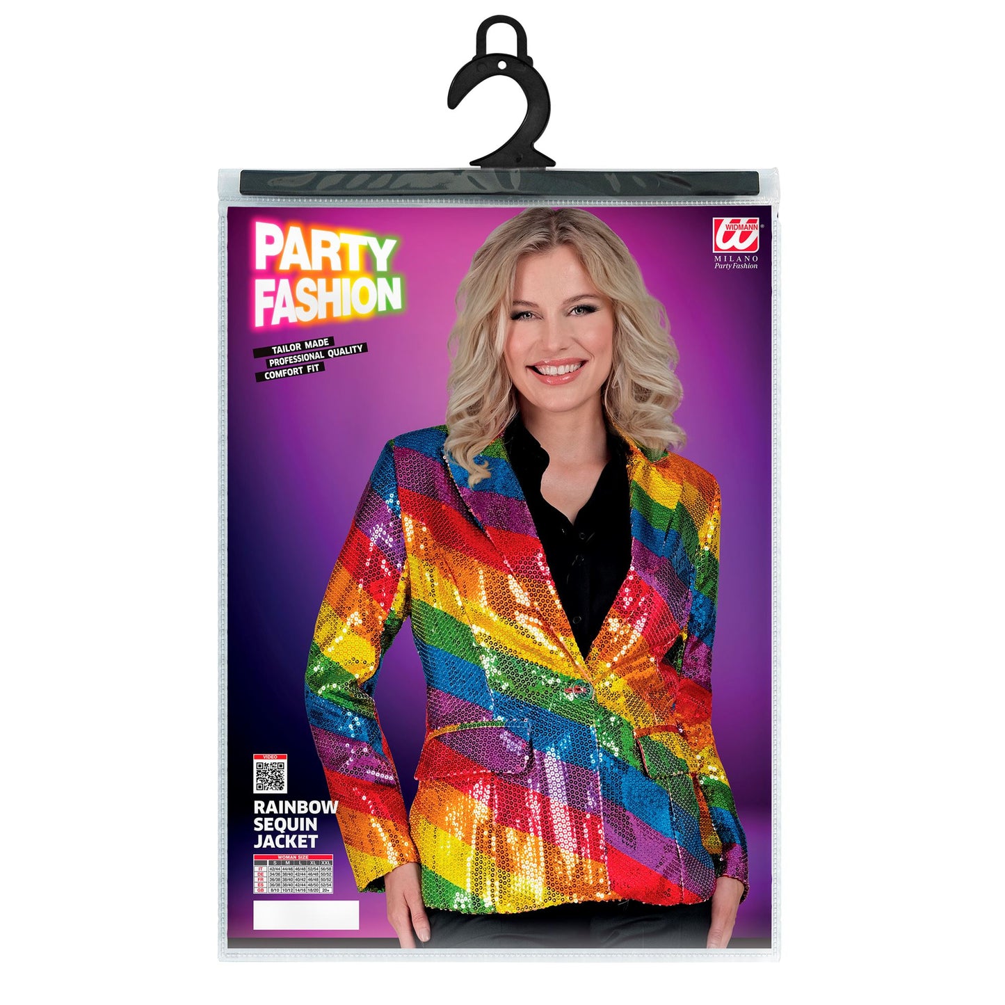 "PARTY FASHION BLAZER" (Pailletten Blazer in Regenbogen Muster) – Ansicht 5