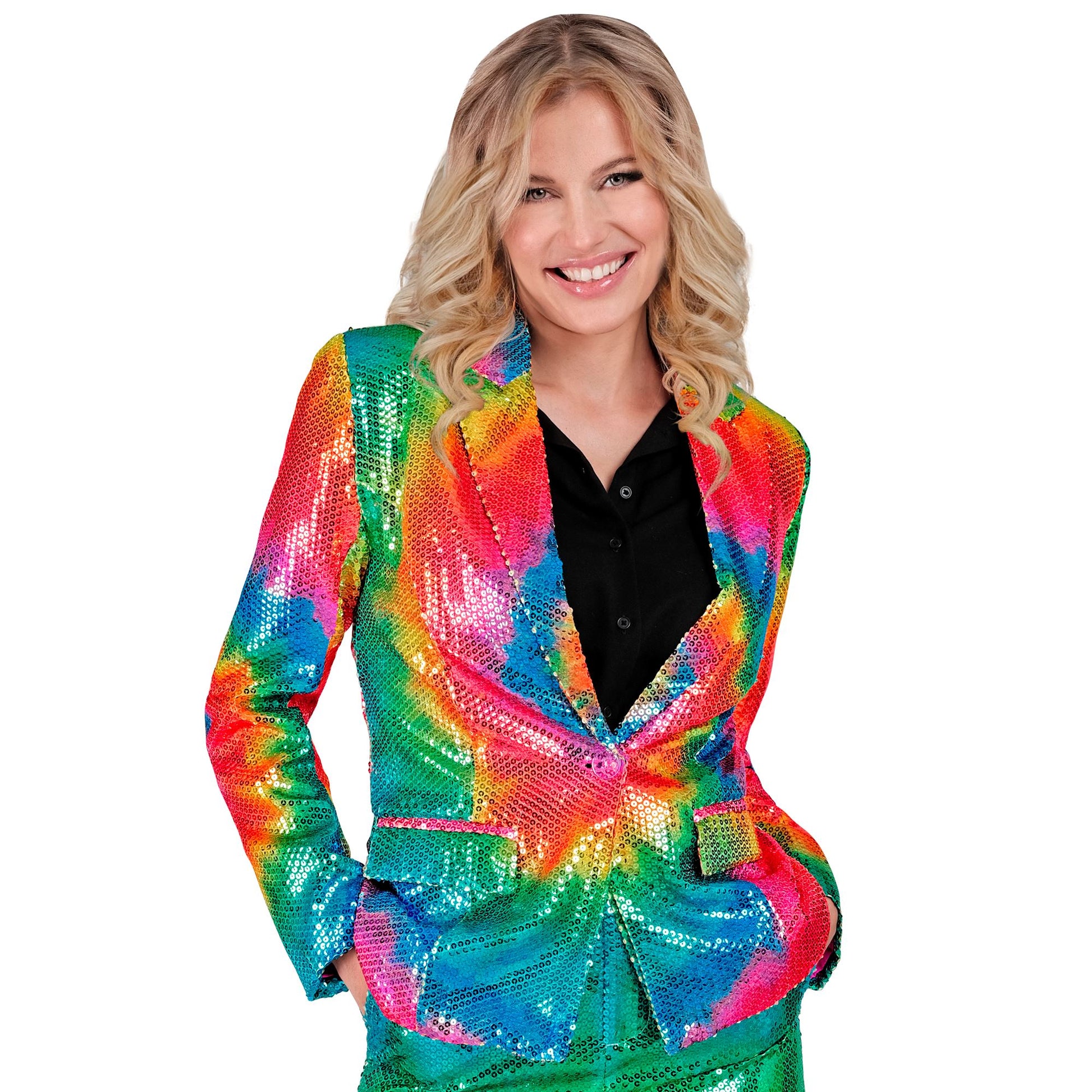 "PARTY FASHION BLAZER" (Pailletten Blazer in Tie-Dye Muster) – Ansicht 3