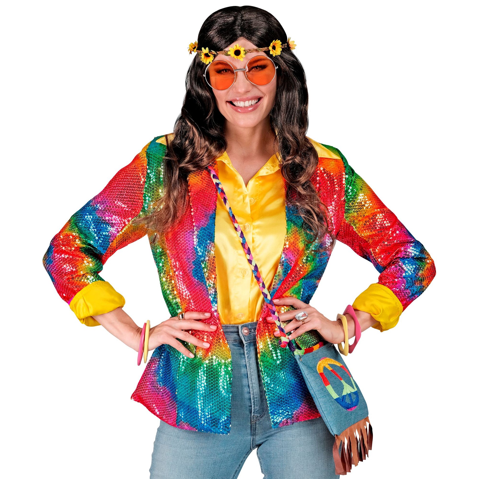 "PARTY FASHION BLAZER" (Pailletten Blazer in Tie-Dye Muster) – Ansicht 4