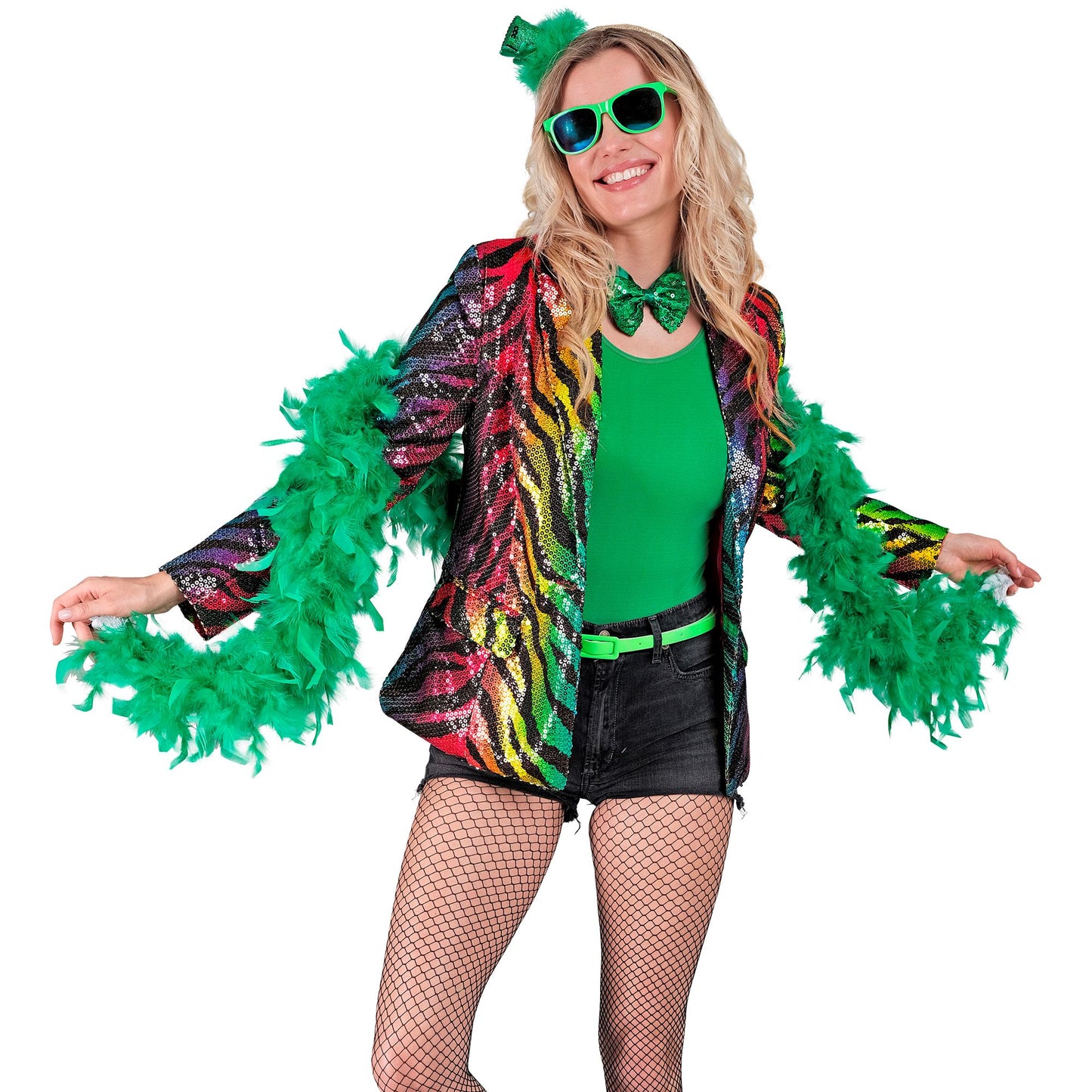 "PARTY FASHION BLAZER" (Pailletten Blazer in Tigermuster Regenbogen) – Ansicht 4