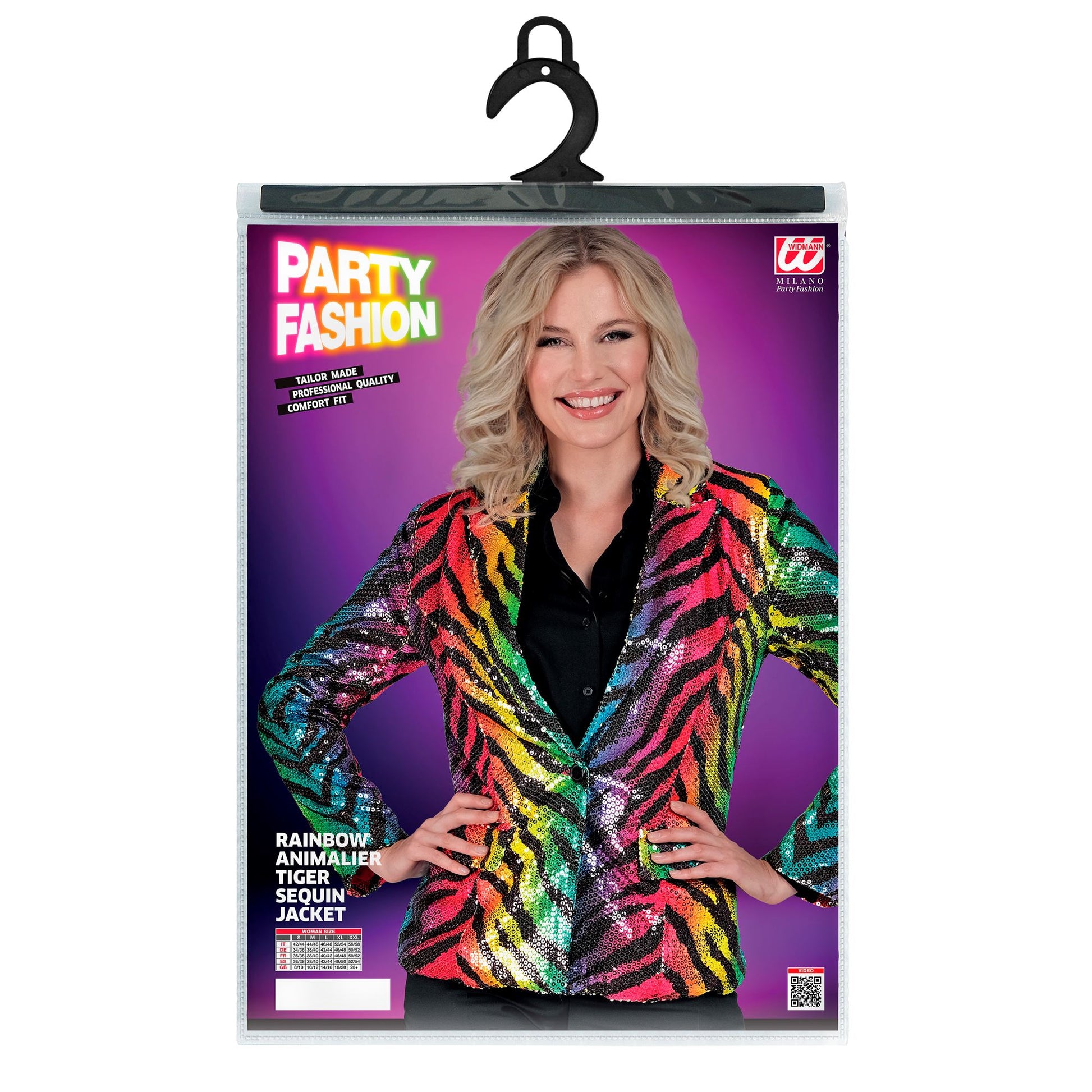 "PARTY FASHION BLAZER" (Pailletten Blazer in Tigermuster Regenbogen) – Ansicht 5